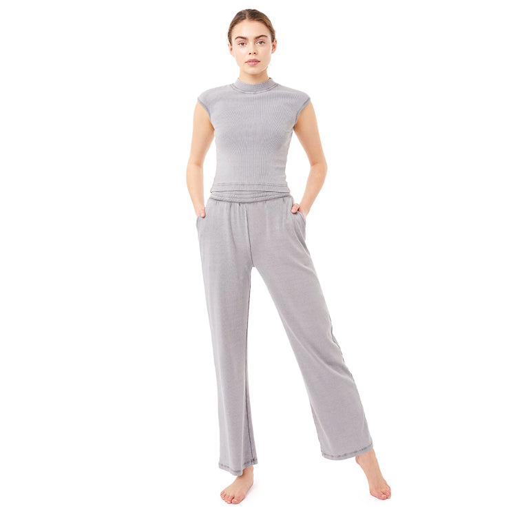 Nachhaltige Yoga Kleidung Top aus Bio-Baumwolle Grau