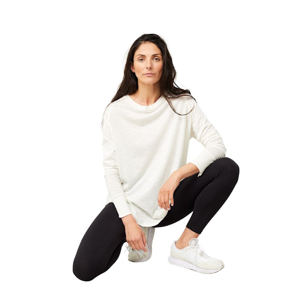 Yoga-Kleidung von Mandala Langarmshirt aus Bio-Baumwolle & Modal in Weiss