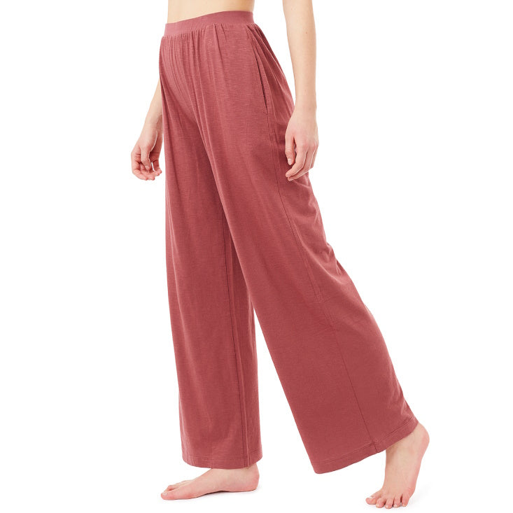 Yoga Hose aus Bio-Baumwolle und Modal Pastellrot