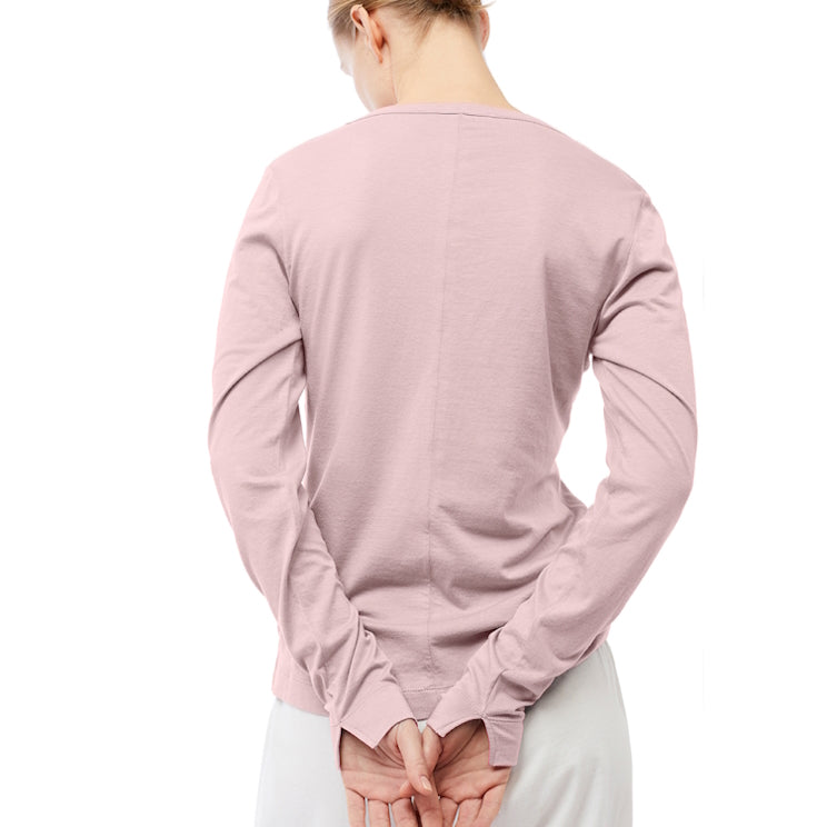 Yoga-Langarmshirt aus Bio-Baumwolle und Modal in Rosa