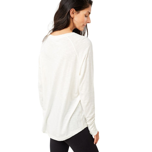 Yoga-Kleidung von Mandala Langarmshirt aus Bio-Baumwolle &amp; Modal in Weiss