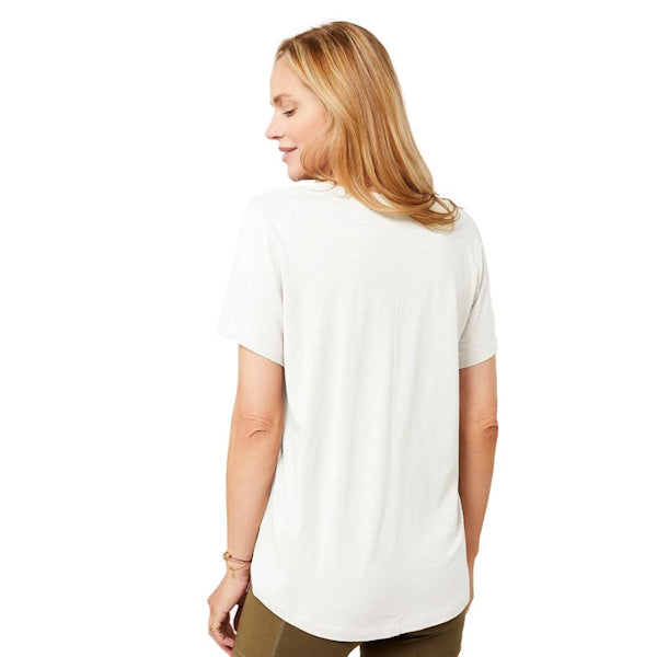 Yoga T-Shirt von Mandala mit V-Ausschnitt aus Bio-Baumwolle &amp; Modal Weiss