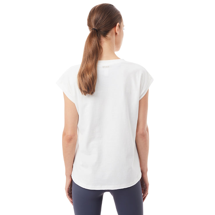 Yoga Kurzarmshirt aus Bio-Baumwolle in Weiss