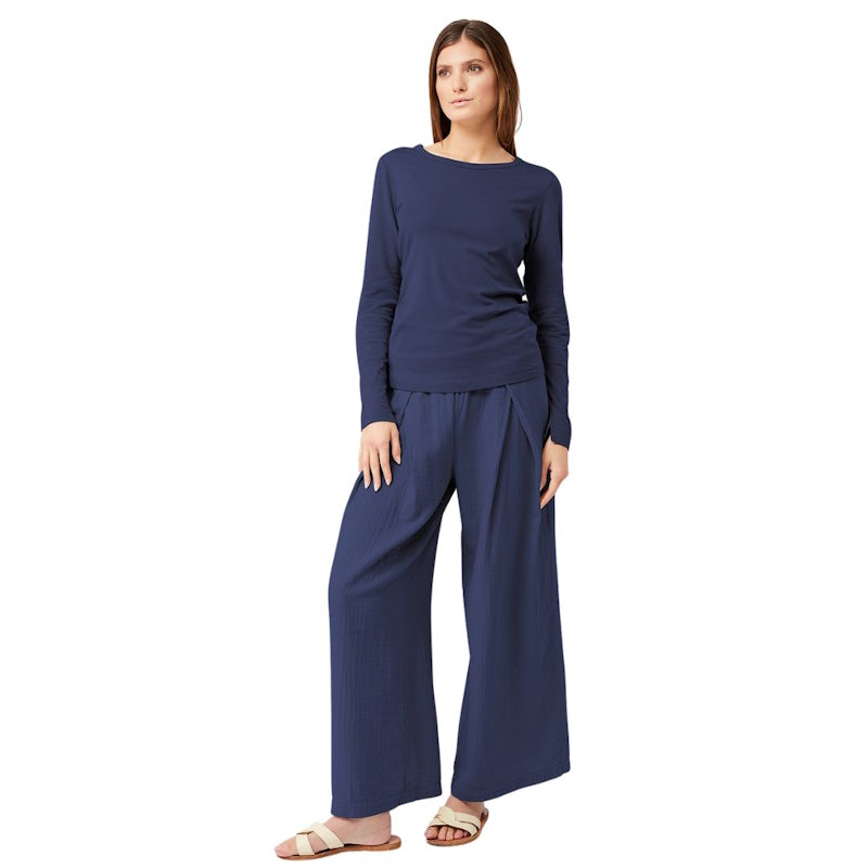 Yoga-Hose von Mandala Yogawear aus Bio-Baumwolle Blau